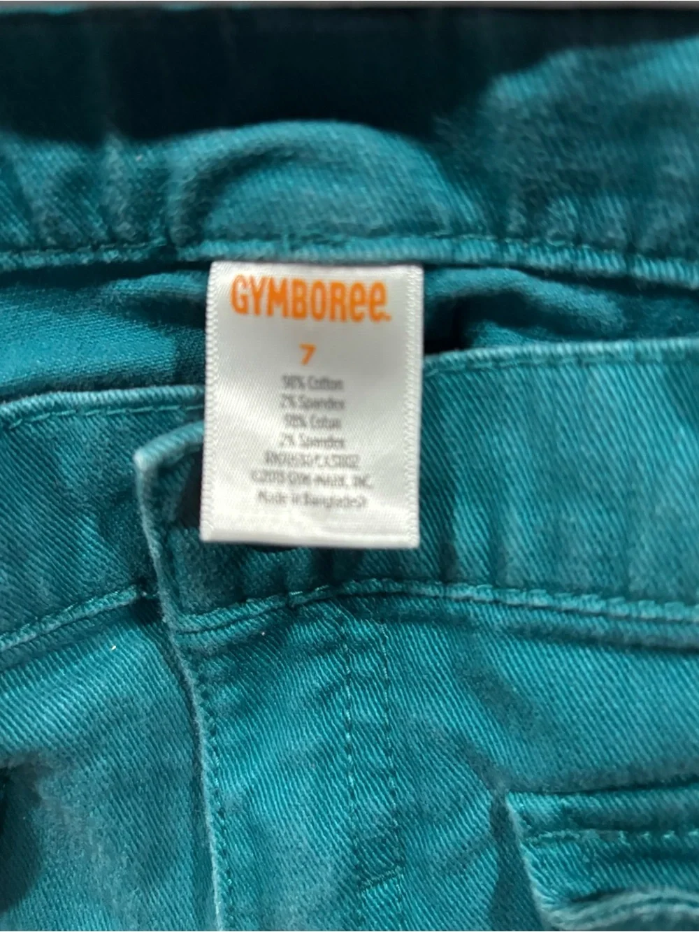 Gymboree Girls Teal Slim Stretch Pants with Front Flap Pockets(Sz7)